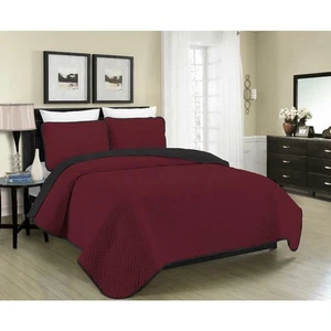Set Trapunta Completo/Regina Poliestere Reversibile (3 Pezzi) Morgan Home Austin - Foto 1 di 6