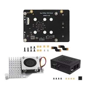 X1005 Dual NVME SSD Shield mit Kühler+Gehäuse PCle zu M.2 Dual SSD für 5 U4579 - Bild 1 von 8