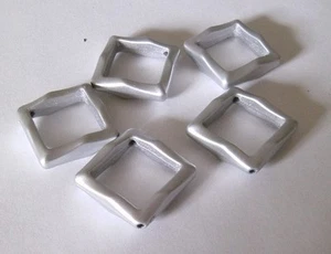 ** 5 St. Rahmen Verbinder Perlen CCB Acryl 33x33 mm silber - Bild 1 von 1