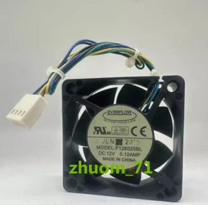 1PC EVERFLOW F126025BL DC12V 0.12AMP PWM Temperature controlled 6025 cooling fan - Picture 1 of 3