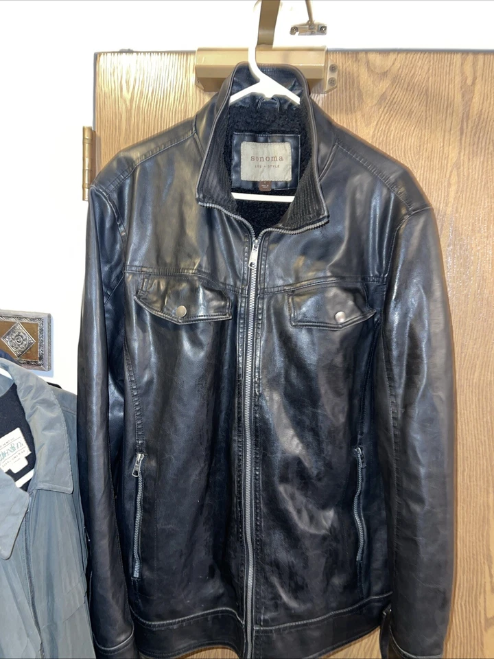 🔥 Chaqueta de Motociclista SONOMA De Colección Para Hombre Talla L Cuero Negra Resistente ¡Pero Muy Suave! Foto 1 de 4