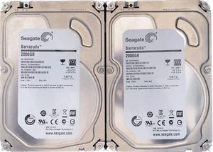 2x Seagate Barracuda 2TB Hard Drive 7.2K 3.5" ST2000DM001 1CH164-306 = 4TB Total - Picture 1 of 2