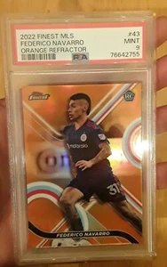 2022 Topps Finest MLS #43 Federico Navarro RC Orange REFRACTOR /25 Chicago PSA 9 - Picture 1 of 3