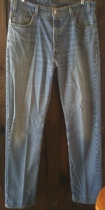 Vintage 2002 Levi's 505 Blue Jeans Regular Fit Straight Leg Men's 37x37 Tall - Picture 1 of 22