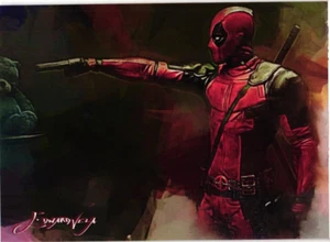 Deadpool Authentic 2019 Artist Signed Limited Edition Print Card 43 of 50 - Picture 1 of 4