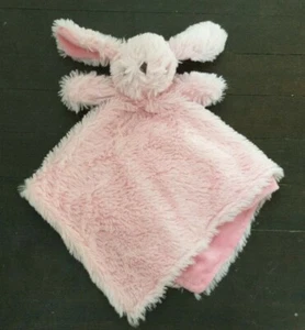 Manhattan Kids Baby Lovey Pink Bunny Rabbit Sewn Brown Eyes Clutch - Picture 1 of 5
