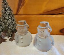 Viking Glass Clear Crystal Snowman Bookend, Paperweight or Decoration  Figurines