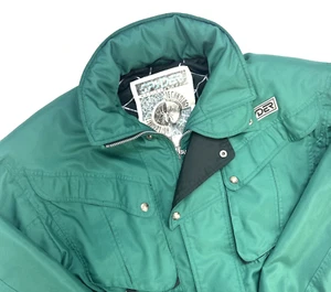 Spyder Innovation Vintage Ski Jacket Zip Button Mens M Green Hood Logo Winter - Picture 1 of 12