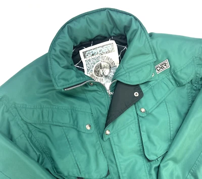 Chaqueta de esquí Spyder Innovation vintage botón cremallera para hombre M verde capucha logotipo invierno Foto 1 de 4