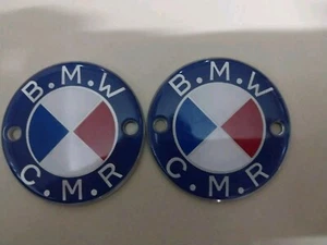 Gas Tank Emblem Badge Fit For BMW CMR Diameter 60mm Pair 2 Pcs - Picture 1 of 7