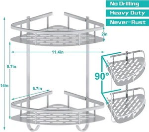 Duschwagen Regal Badezimmer Ecke Bad Regal Aufbewahrung Halter Organizer - Bild 1 von 5