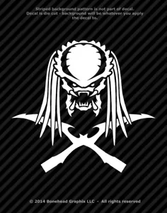 Predator Face with Blades Inspired XL Vinyl Decal Window Sticker - Picture 1 of 9