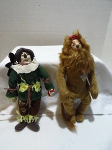 Vintage 1998 Kurt Adler Zauberer von Oz Vogelscheuche & Löwe Plüschfiguren 7 Zoll - Bild 1 von 6