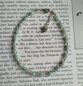 Pale Green Aventurine Stones Bracelet Beaded Glass Mint Fresh Calming Watery Wet - Picture 1 of 5