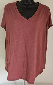 Mossimo Womens Shirt Top Blouse Size L Large Burgundy - Picture 1 of 24