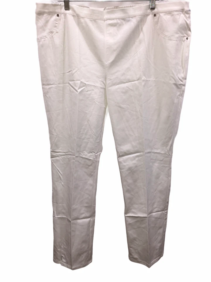Pantalones H by Halston Regular Studio elásticos pierna recta blancos talla 4 Foto 1 de 2