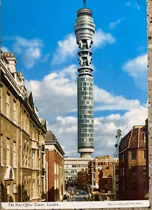 POST OFFICE TOWER LONDON ENGLAND CARS CITY BUILDINGS VINTAGE RPPC POSTCARD - Picture 1 of 2