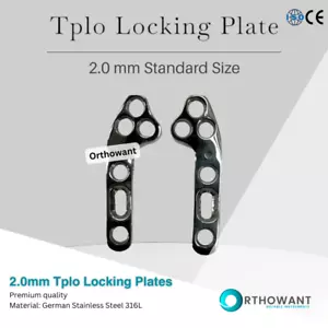 2.0mm TPLO Locking Plates 1 Pair Pre-contoured 316L Voi Style By Orthowant - Picture 1 of 6
