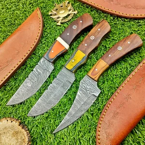 3 Pcs Damascus Blade Skinner Knives Set | 8" | Hard Wood, Leather Sheath IT-639 - Picture 1 of 8