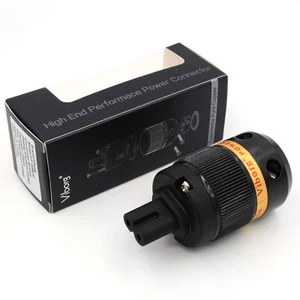 Viborg Gold Figure 8 IEC C7 Mains Power Plug Female Copper Connector Cord HiFi - Picture 1 of 1