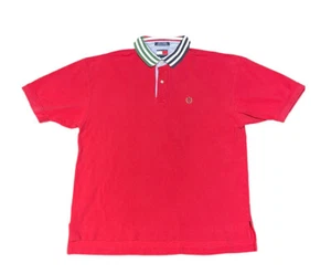 Camisa Polo Tommy Hilfiger Para Hombre Grande Roja Rayas Verde Rojo Azul Cuello - Imagen 1 de 8