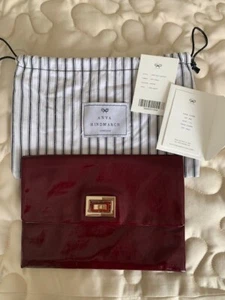 Anya Hindmarch Luxury Valorie Stunning Burgundy Red Clutch New CST £415 - Picture 1 of 8