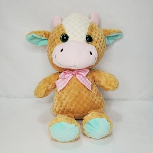 Peluche mucca Kellytoy bambino peluche morbido giocattolo marrone rosa acqua 15" - Foto 1 di 8
