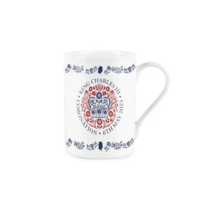 Purely Home Bone China King Charles III Coronation Mug Red Official Emblem - Picture 1 of 3