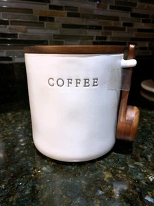 NEW Hearth & Hand Magnolia Coffee Canister with Wood Scoop and Lid ORIGINAL 2021 - Picture 1 of 7