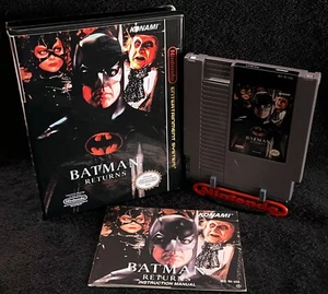 1992 BATMAN RETURNS • WORKING w/CASE & BOOK • VINTAGE NES NINTENDO VIDEO GAMES - Picture 1 of 8
