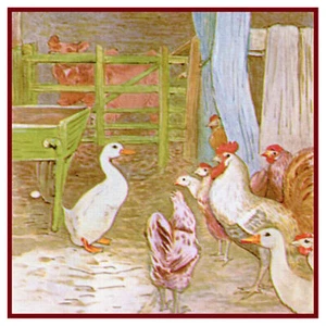 Fairytale Jemima Puddle Duck Friends Beatrix Potter Counted Cross Stitch Pattern - Picture 1 of 4