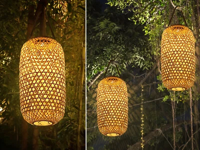 Außergewöhnliche Außenlaternen, Solarleuchten für den Garten Korblampen hängend - Bild 1 von 4