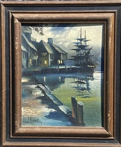 Lloyd Garrison (American), VTG c. 1970's Original O/B "Ship", Signed/Framed - Picture 1 of 16