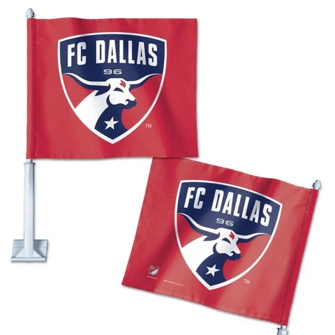(Set of 2 included) Official MLS FC Dallas Car Flags 11.75" X 14" Cover