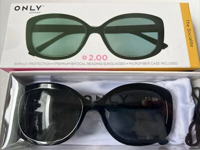 NUEVO SOLO GAFAS "The SOCIALITE" Gafas de Lectura Gafas de Sol Bifocales +2.00 Foto 1 de 4