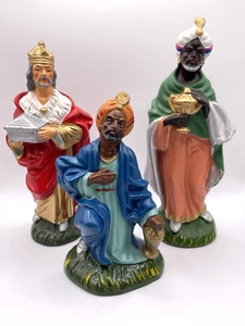 Vintage Christmas Nativity Wisemen Figures Japan Paper Mache Set of 3 - Picture 1 of 16