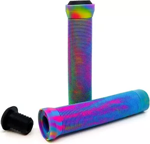 Scooter Handlebar Grips Pro Stunt Scooter Mixed Pu Multicolour Rainbow Oil Slick - Picture 1 of 4