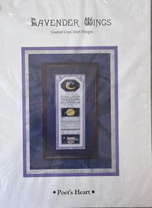 Cuore del Poeta da Ali di Lavanda contato punto croce tabella e ciondoli - Foto 1 di 4