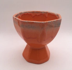 Vtg MCM McCoy Harmony Line Orange W Hand painted Drip Glaze Vase Or Planter 1961 - Picture 1 of 8