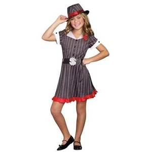 Child Ally Capone Gangster Moll Striped 1920s Dress Costume Dreamgirl - Picture 1 of 1