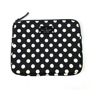 Kate Spade Mini Tablet Holder Sleeve Pouch Neoprene Black White Polka Dot Case - Picture 1 of 6