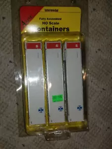 HO Set mit 3 A-Line InterMountain 48' glatten Containern Santa Fe 30404-04 GB Neu in Verpackung - Bild 1 von 1