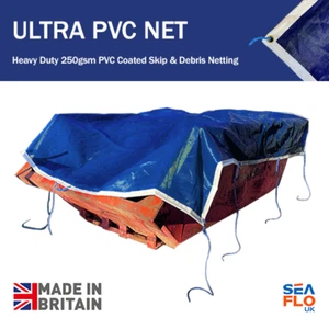 24FT x 12FT PVC Coated Skip Net – Ultra Heavy Duty 250gsm Debris Netting Cover - Picture 1 of 5
