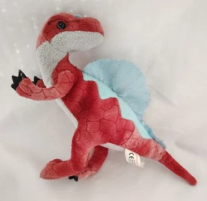 K & M 2004 Spinosaurus Dinosaur Plush Stuffed Toy 10" Blue Red Velour Fin - Picture 1 of 9