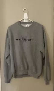 New York City Sweatshirt Gray Adult NYC Jerzees Nublend Size Medium #TB - Picture 1 of 4