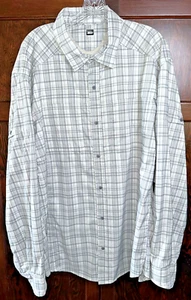 Men’s REI Sahara Tech Plaid L/S Ice Gray XXL Long Sleeve Button Up Shirt - NWT - Picture 1 of 8