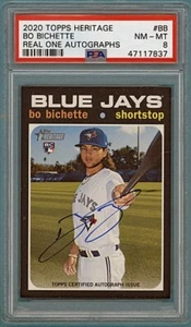 2019 Topps Heritage Real One Autographs Bo Bichette RC Auto #BB3 PSA 8! - Picture 1 of 2