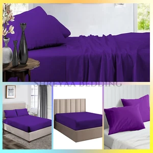Ultimate Bed Sheets Collection 1000TC Egyptian Cotton AU Sizes Purple Solid - Foto 1 di 20