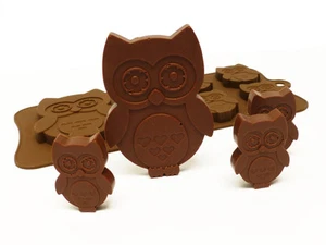 6+1 Owl Silicone Baking Mould Chocolate Candy Cookie Resin Wax Melts Soap Craft - Picture 1 of 3