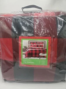 Martha Stewart Holiday Collection Comforter Flannel Buffalo Plaid King - Picture 1 of 7